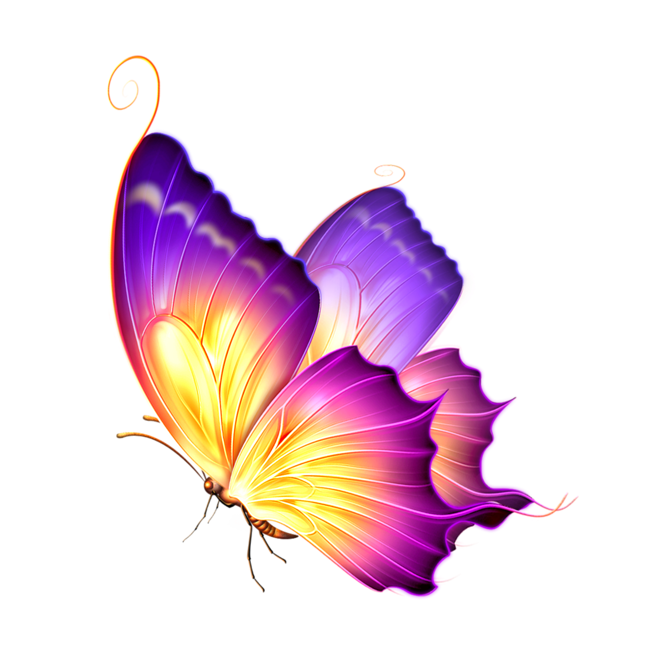 ftestickers butterfly glow pink purple...