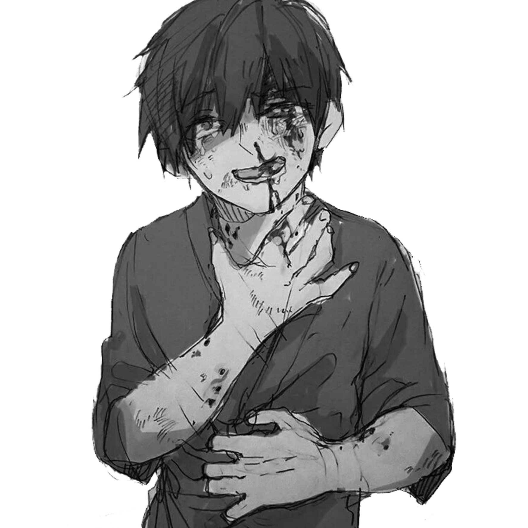 anime animeboy sad pain edgy gore scary idk emo...