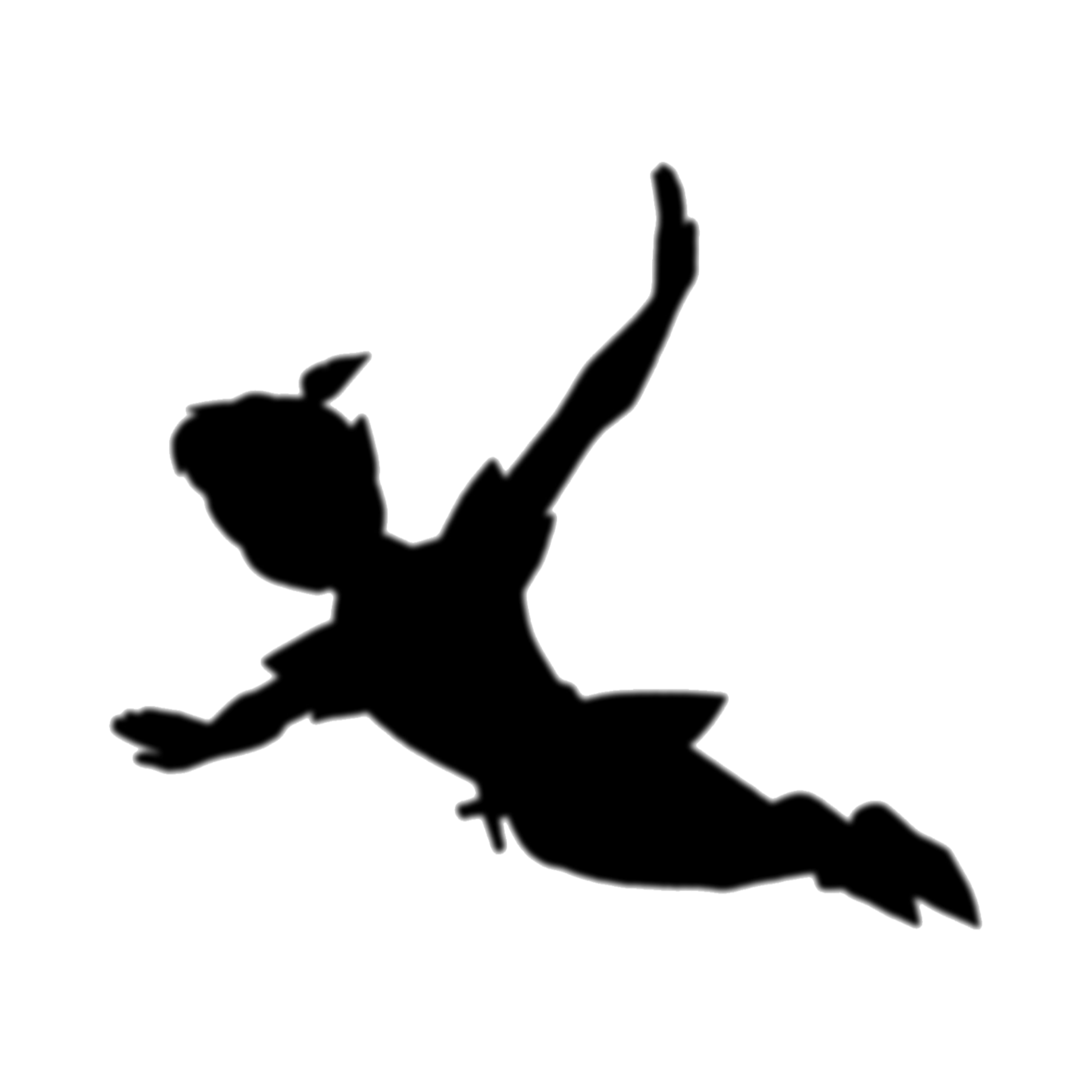 mq black peterpan silhouette - Sticker by Marras