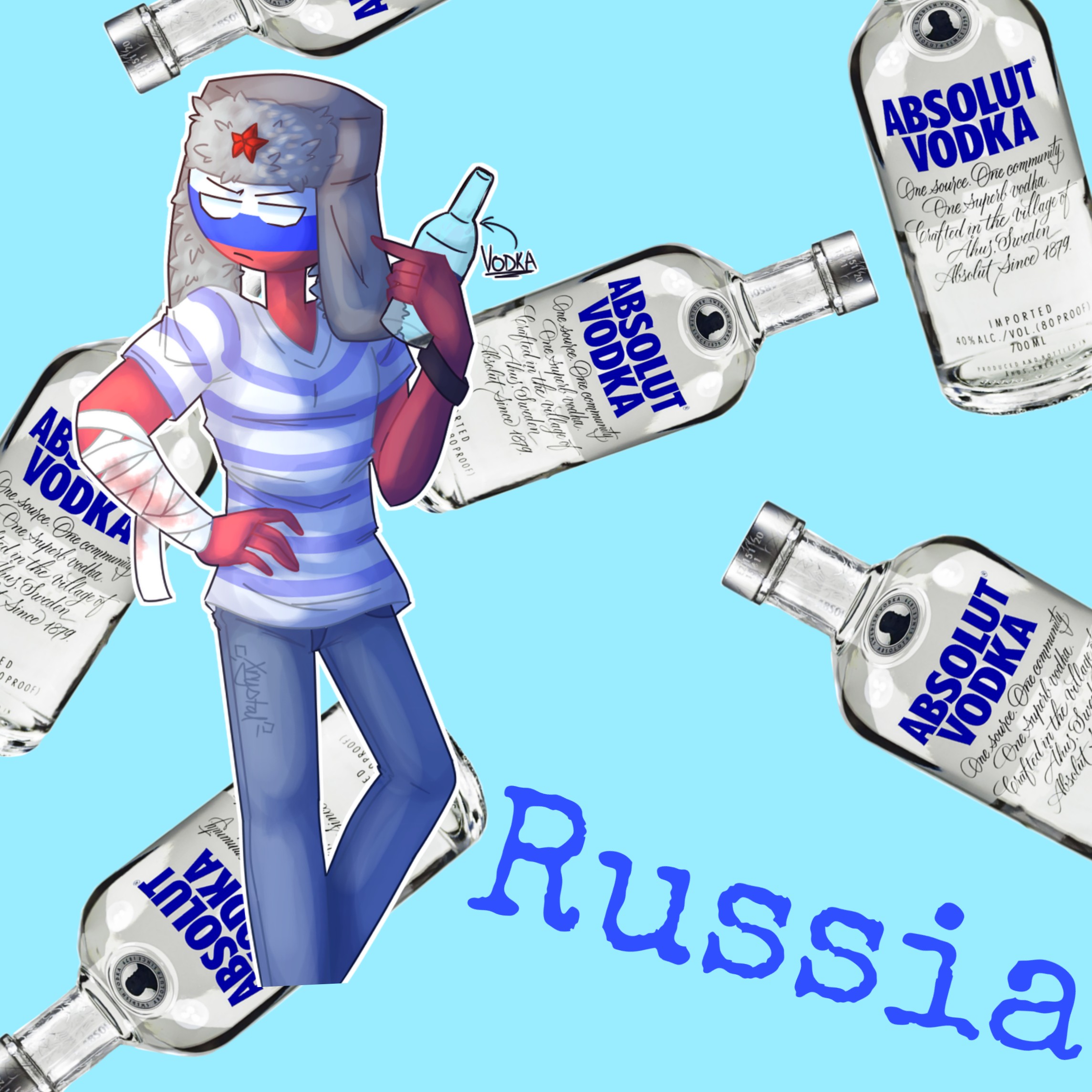 Countryhumans Россия с водкой