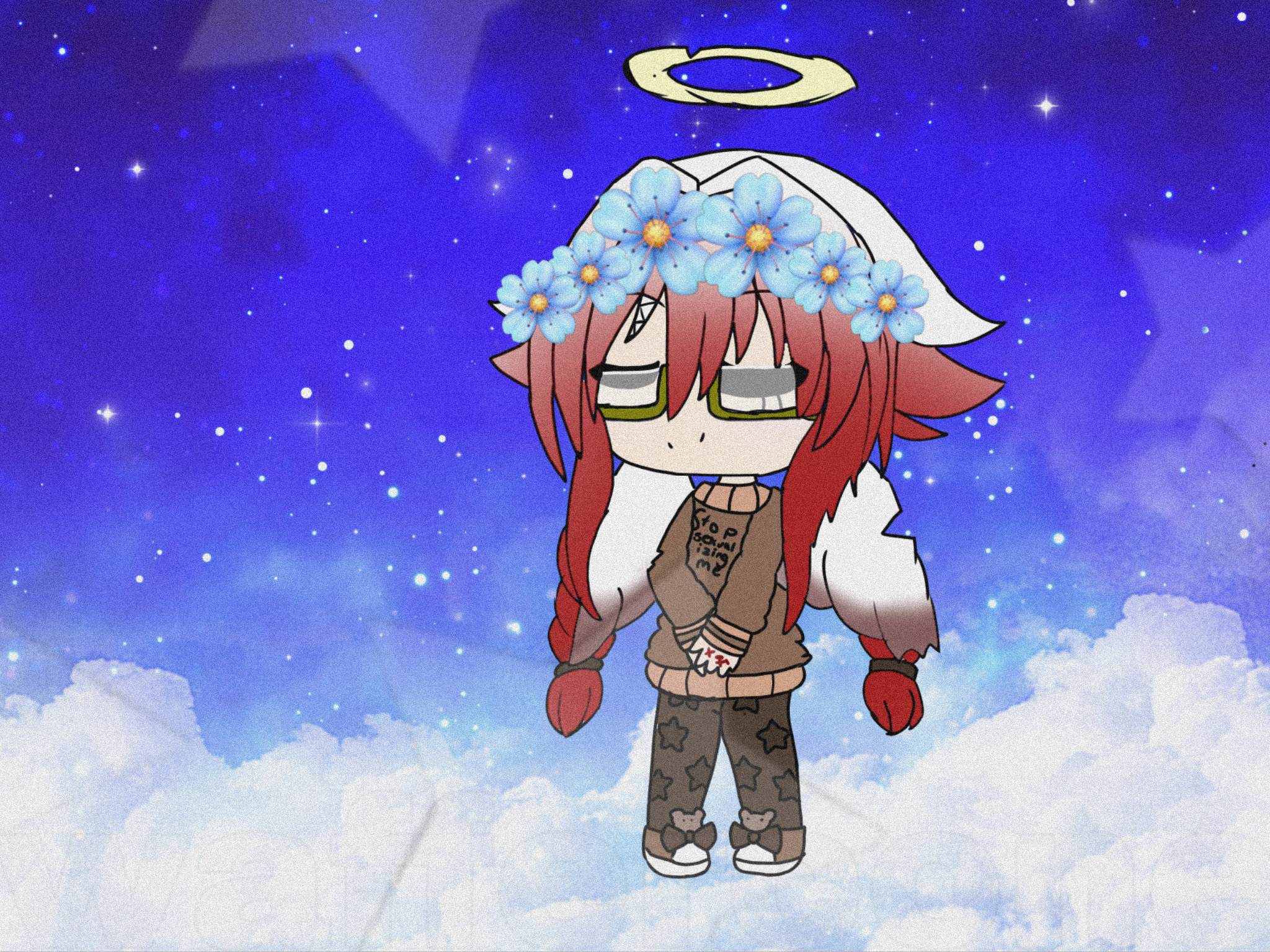 “Thus, an angel has it’s halo… the wings can be snapp…