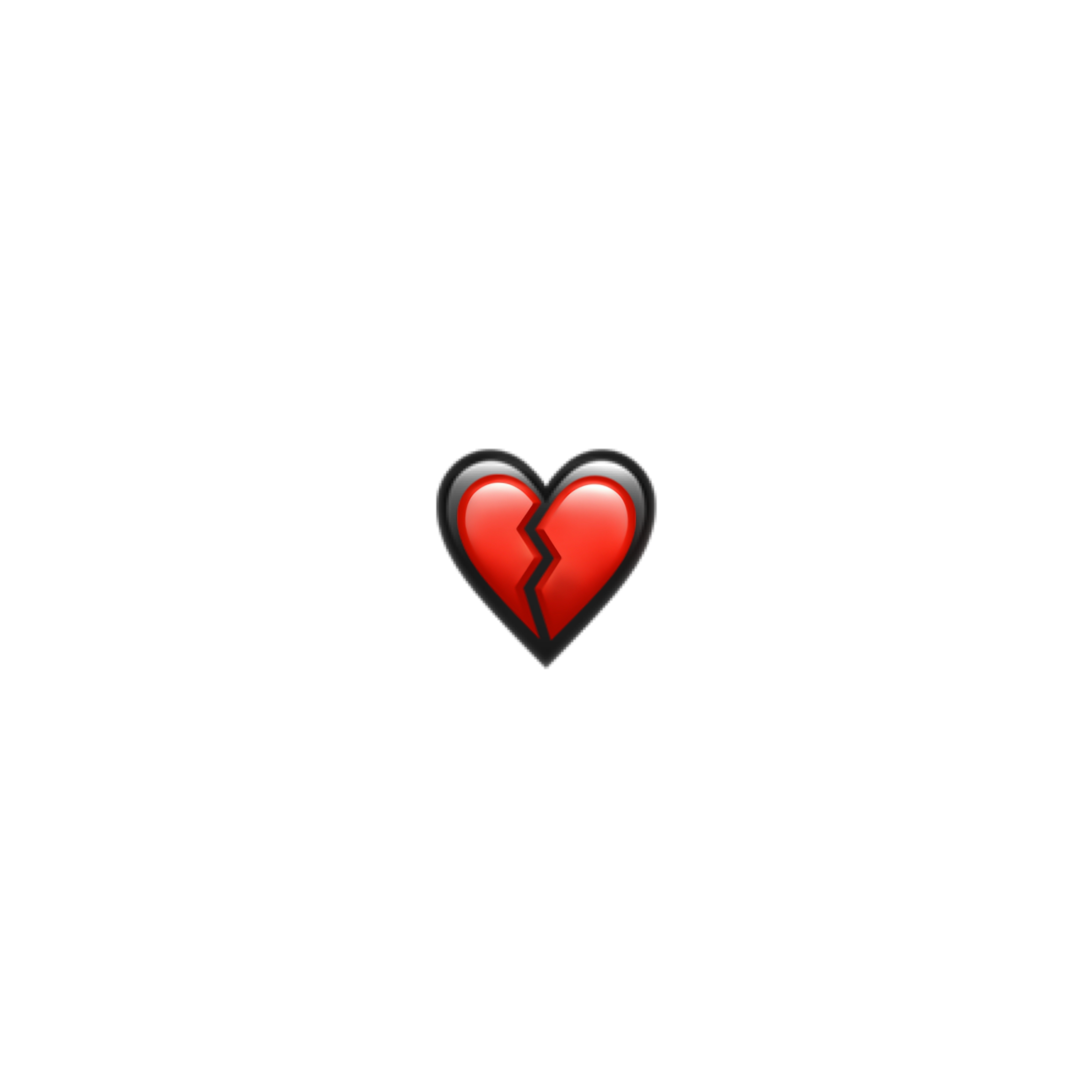 Black Red Emoji Broken Heart Sticker By Satanicbarbie