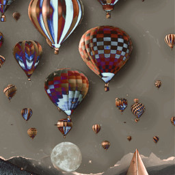 view lake boat moon mountains balloons airballoon balloon srchotairballoons hotairballoons freetoedit