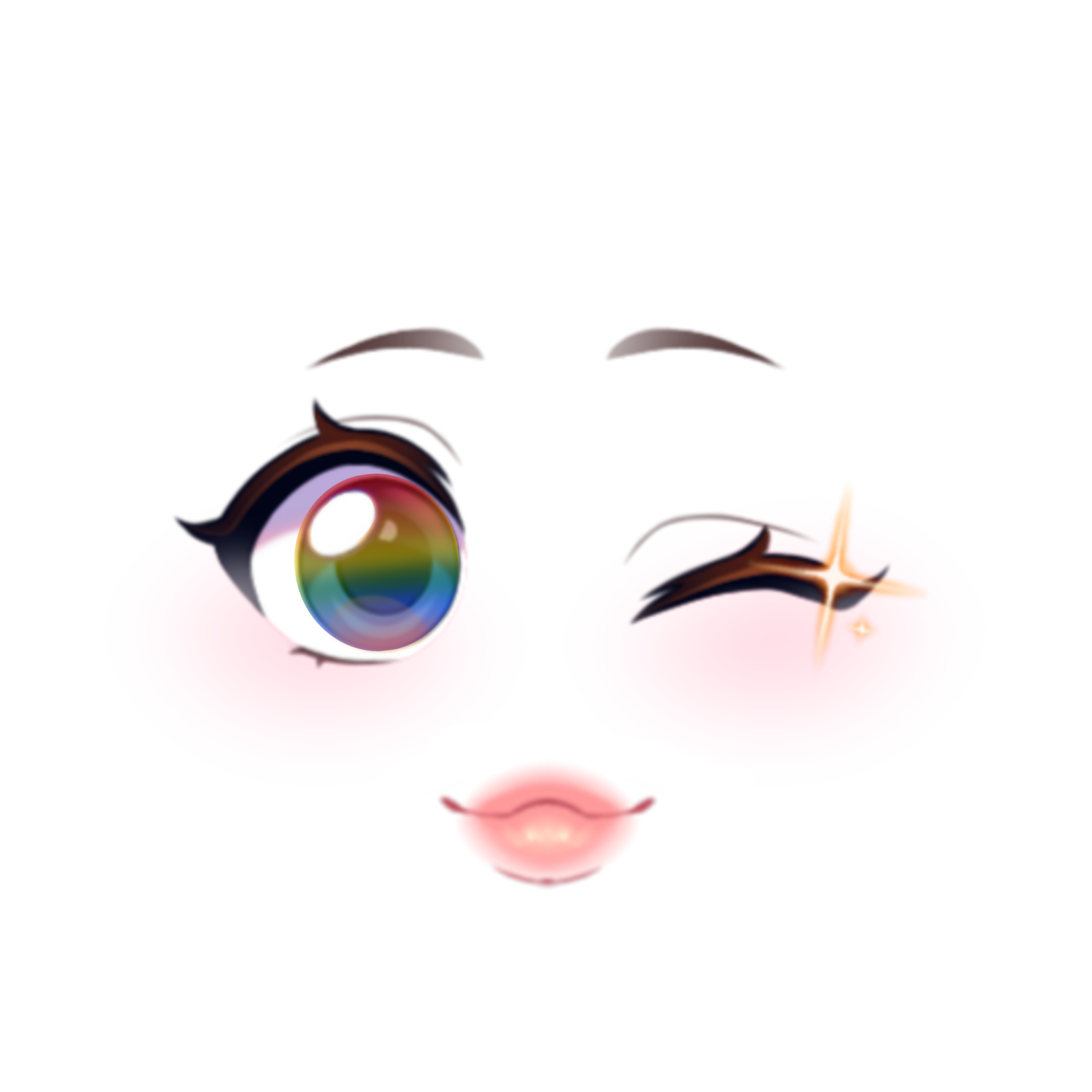 rainbow robloxface roblox wink eyes sticker by @cello_plays