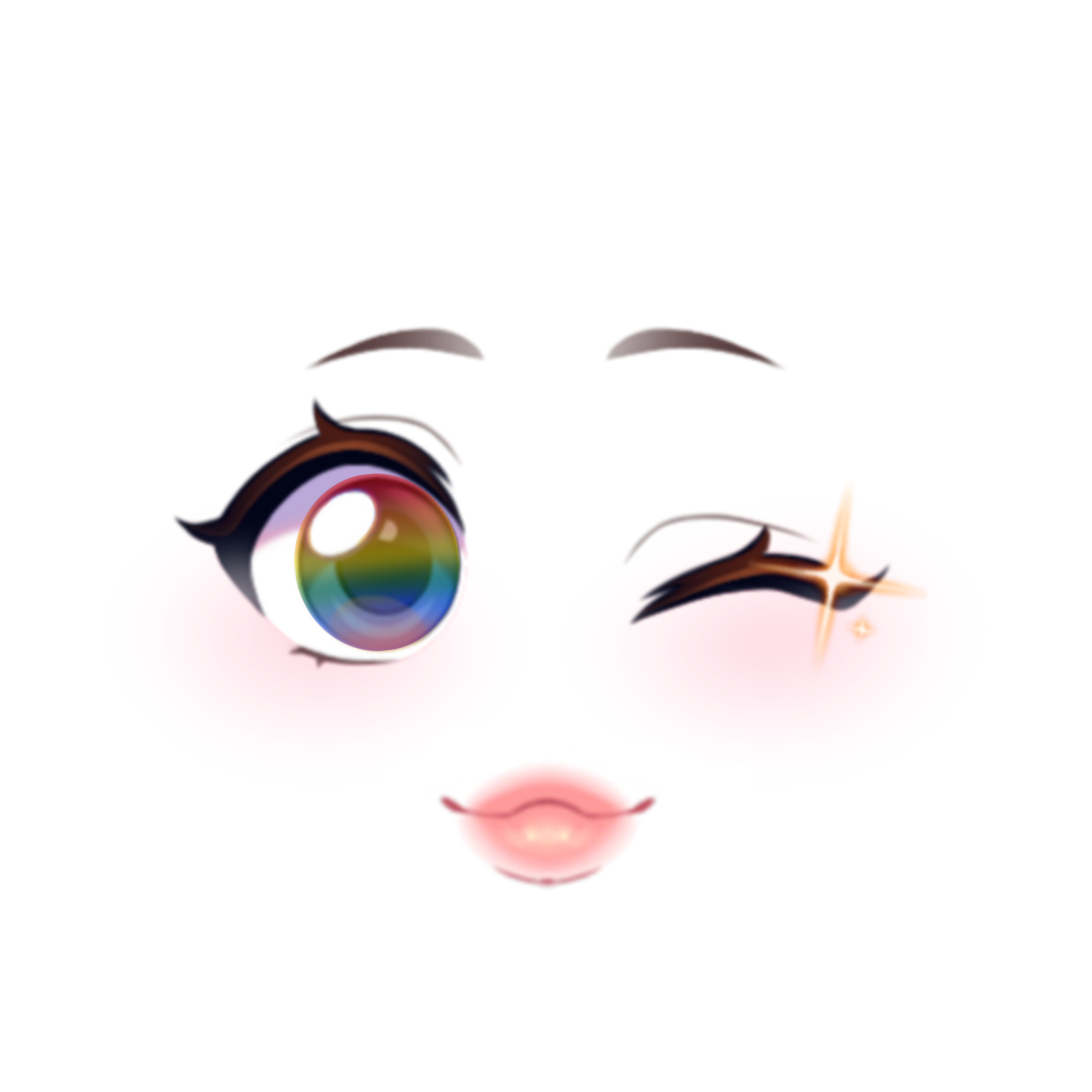 Rainbow Robloxface Roblox Wink Eyes Sticker By @cello Plays