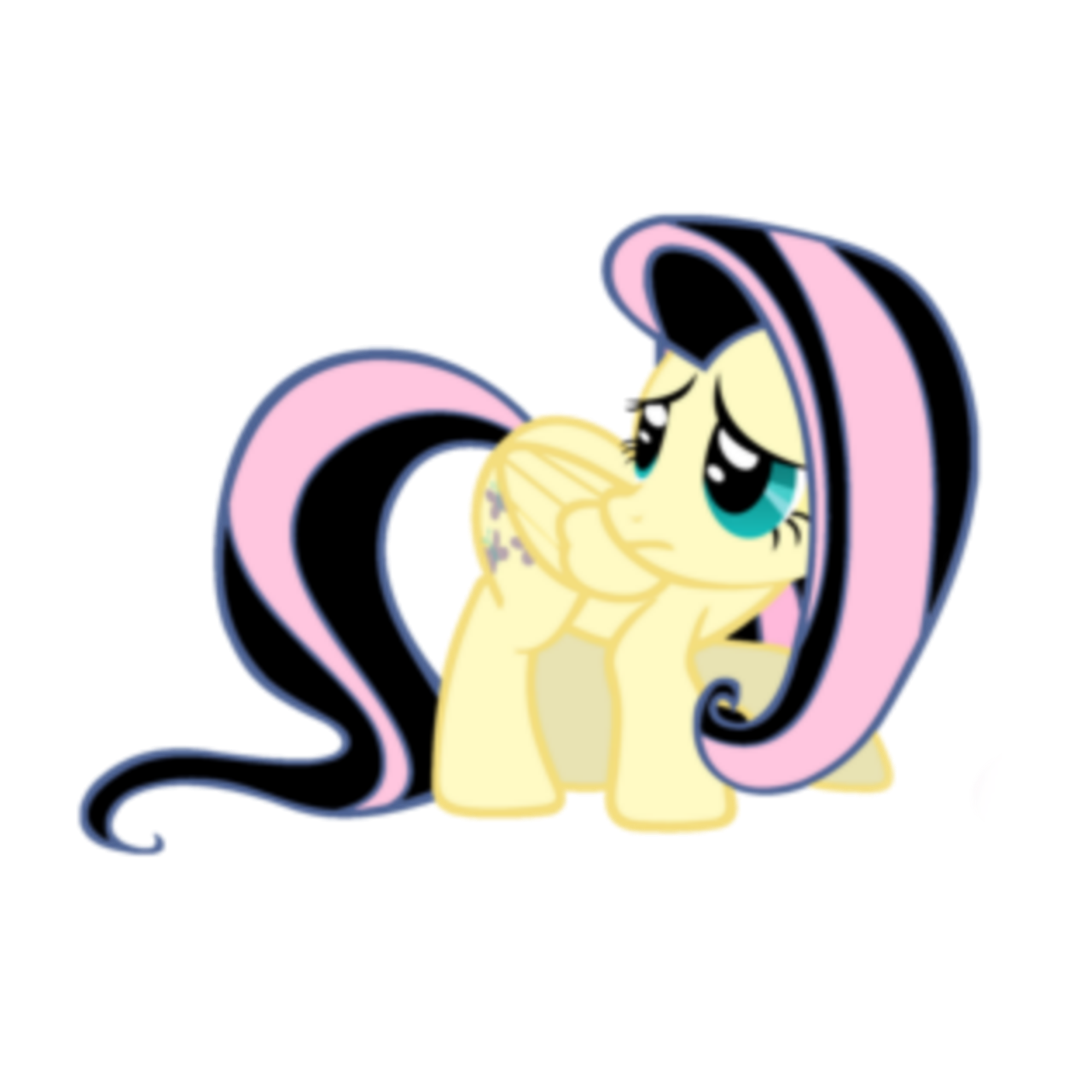 Fluttershy Mlp Pony Pegasus Sad Emo Sticker By Vernorexia