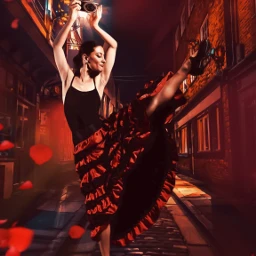 flamenco dance dancer tipicspain redpetals night street picsart manipulationedit freetoedit irctakeashot takeashot