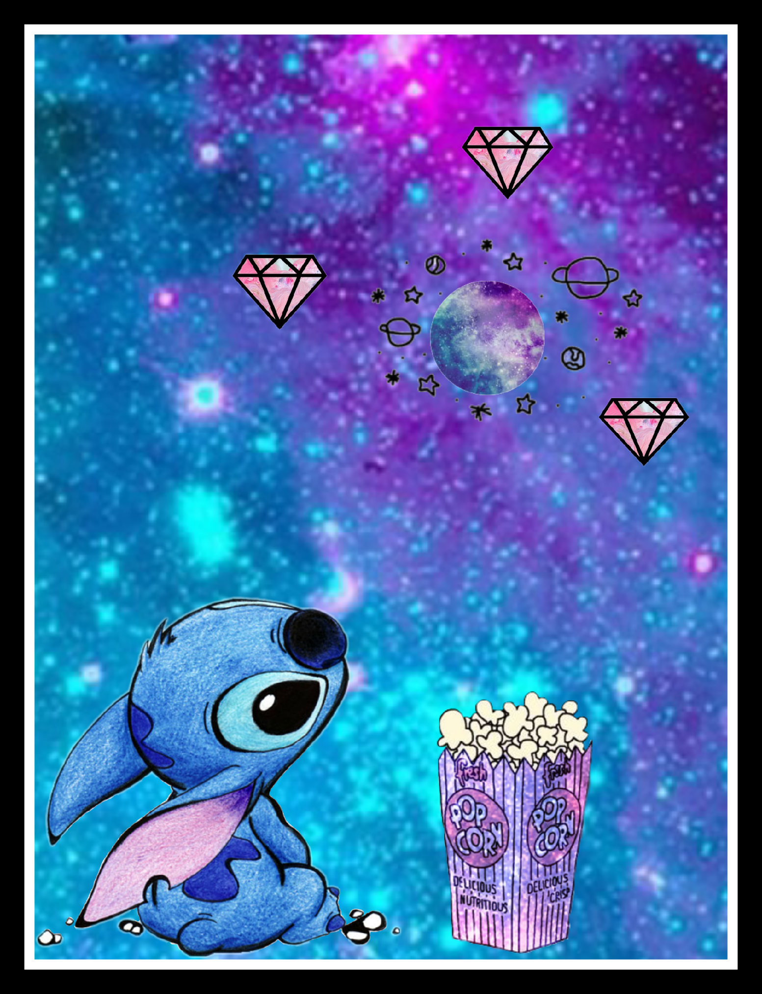 Stitch Blue And Pink Wallpaper - carrotapp