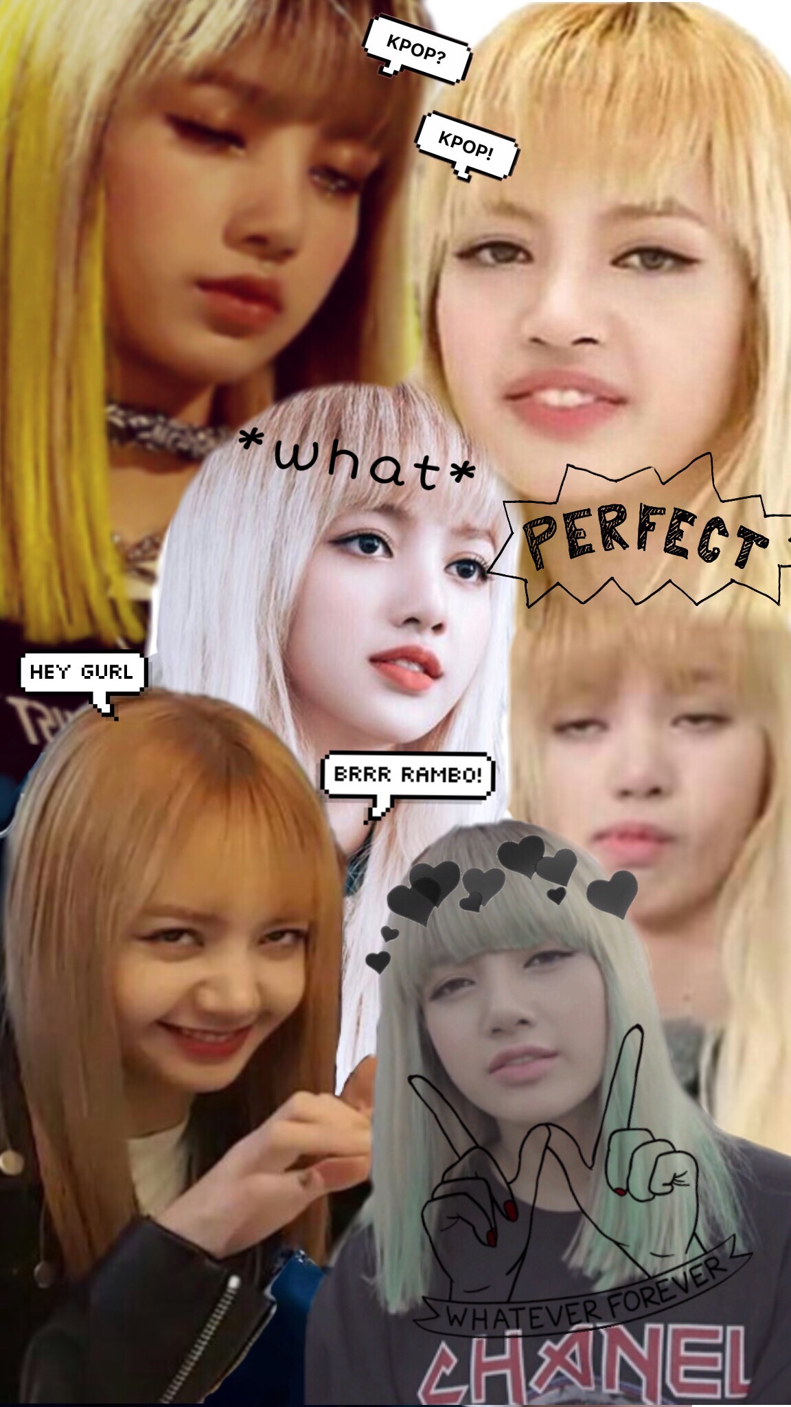 Blackpink Lisa Kpop Perfection Memes Lockscreen Collage