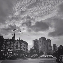 streetphotography blackandwhite urban sky clouds freetoedit