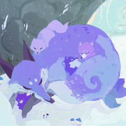 freetoedit foxes blue violet skyblue