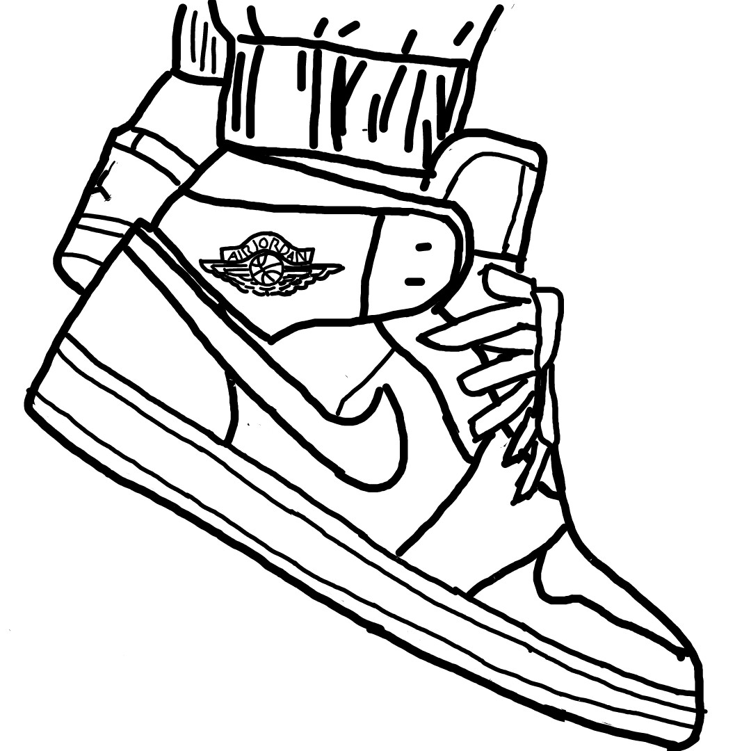 air jordan 1 outline drawing