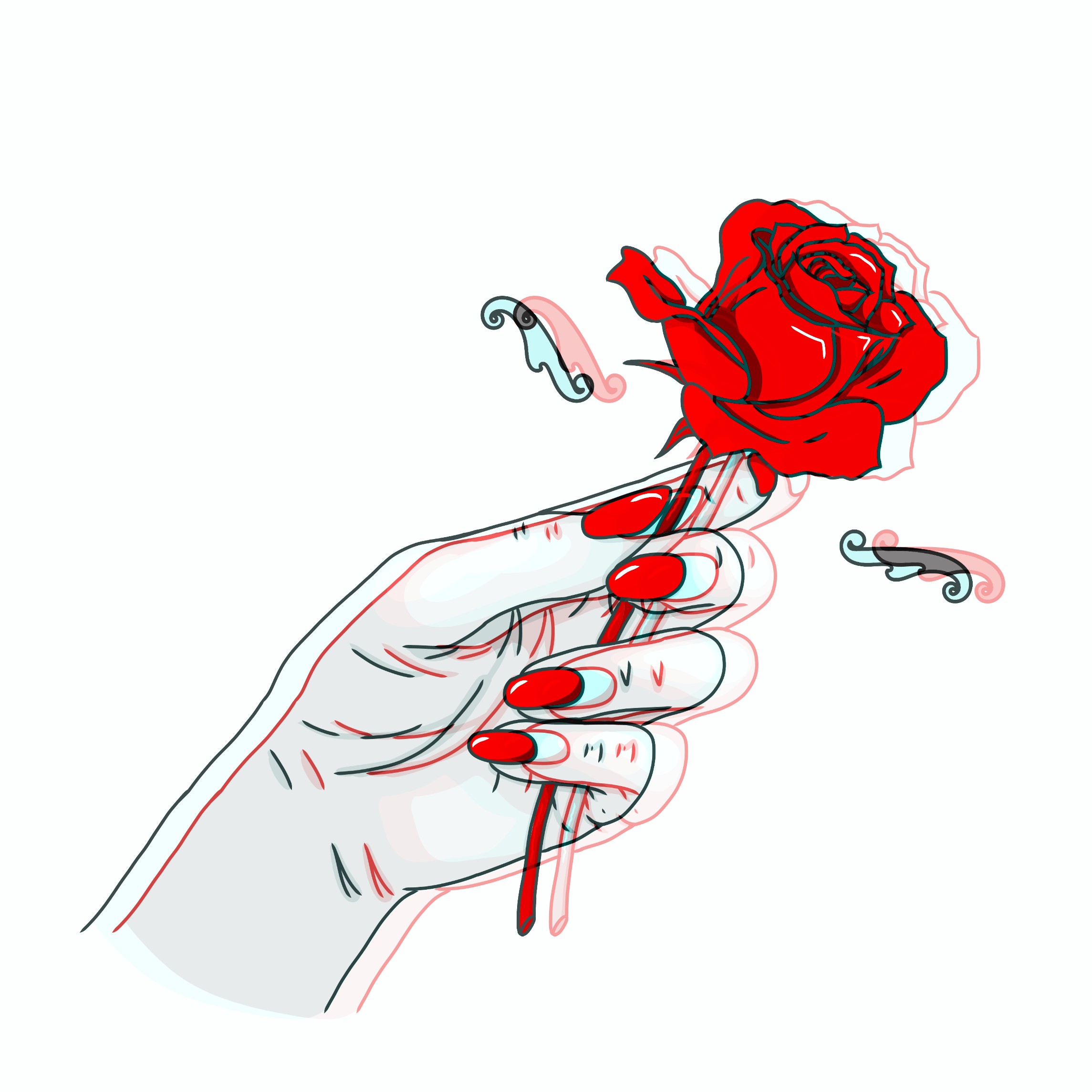 This visual is about freetoedit rose | drawing | red aesthetic.
