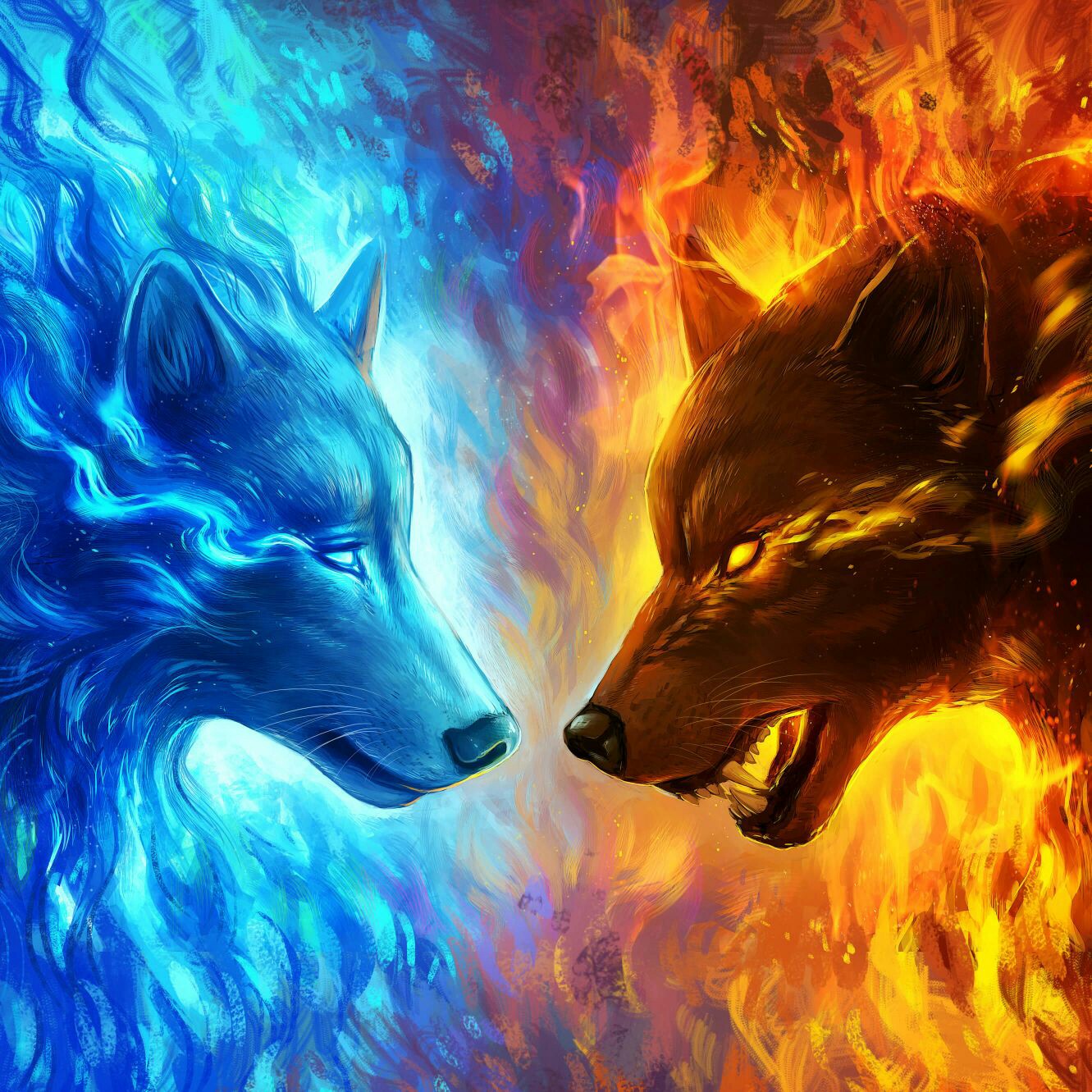 wolves ice fire cold hot lobos hielo fuego frio calor...