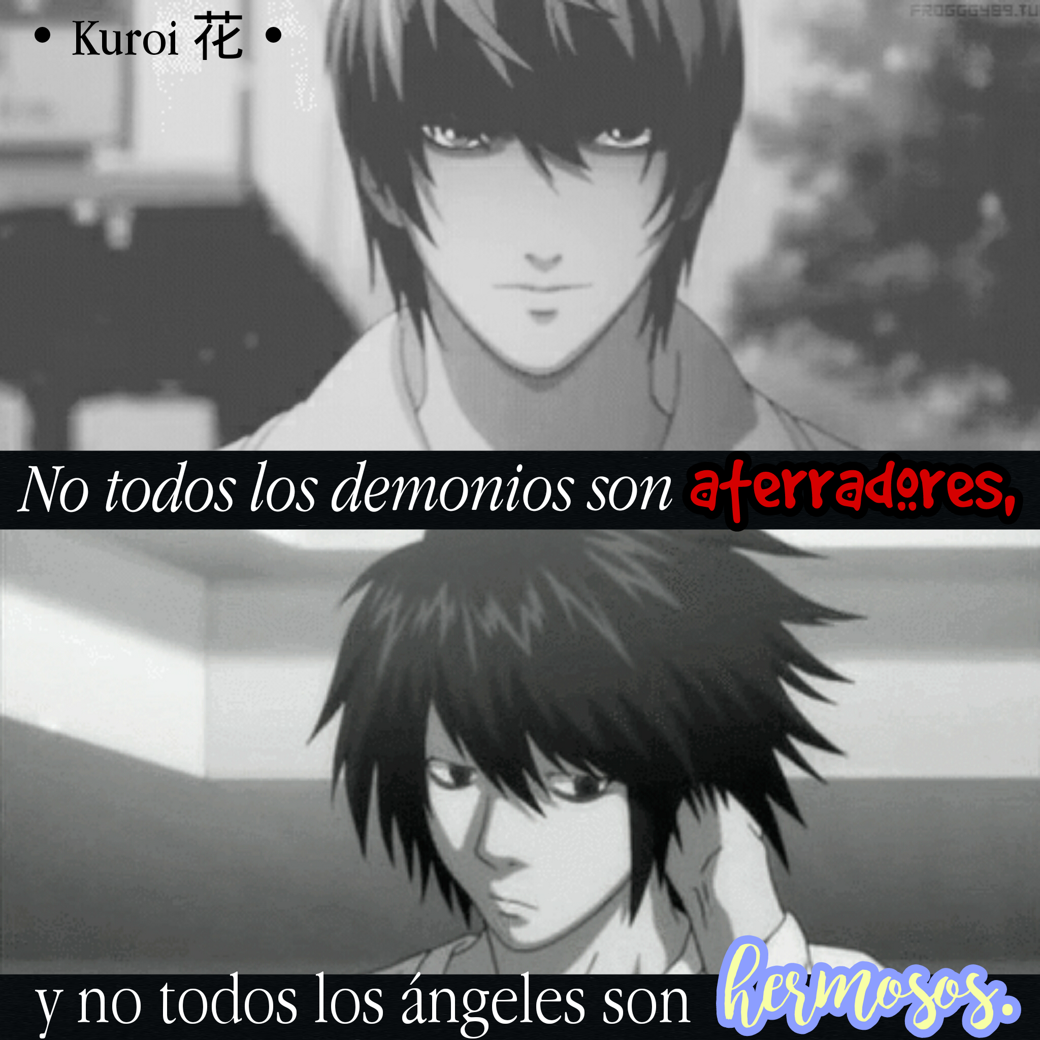 Light Elle Deathnote Anime Frases Demonio Angel