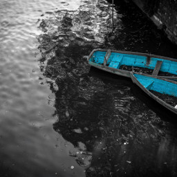 boats blue blackandwhite water wood
