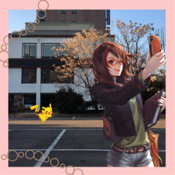 pikachu pikapika selfie japan girl freetoedit