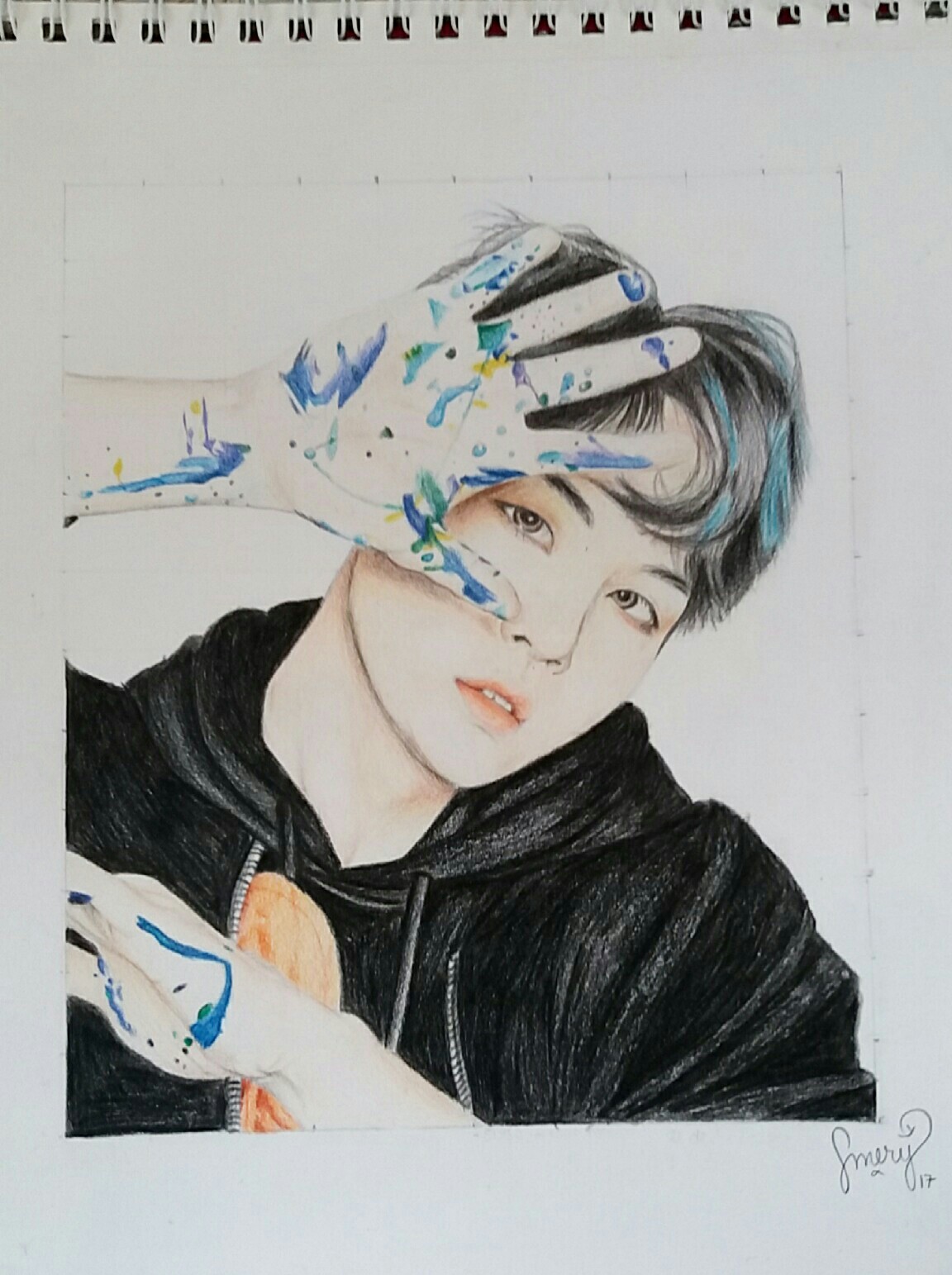 Drawing of Yoongi 😄 I really love to draw Yoongi 😍💕...