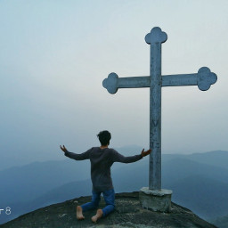 freetoedit hilltop cross jesus pray