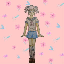 mydrawing spring flowers personification schoolgirl