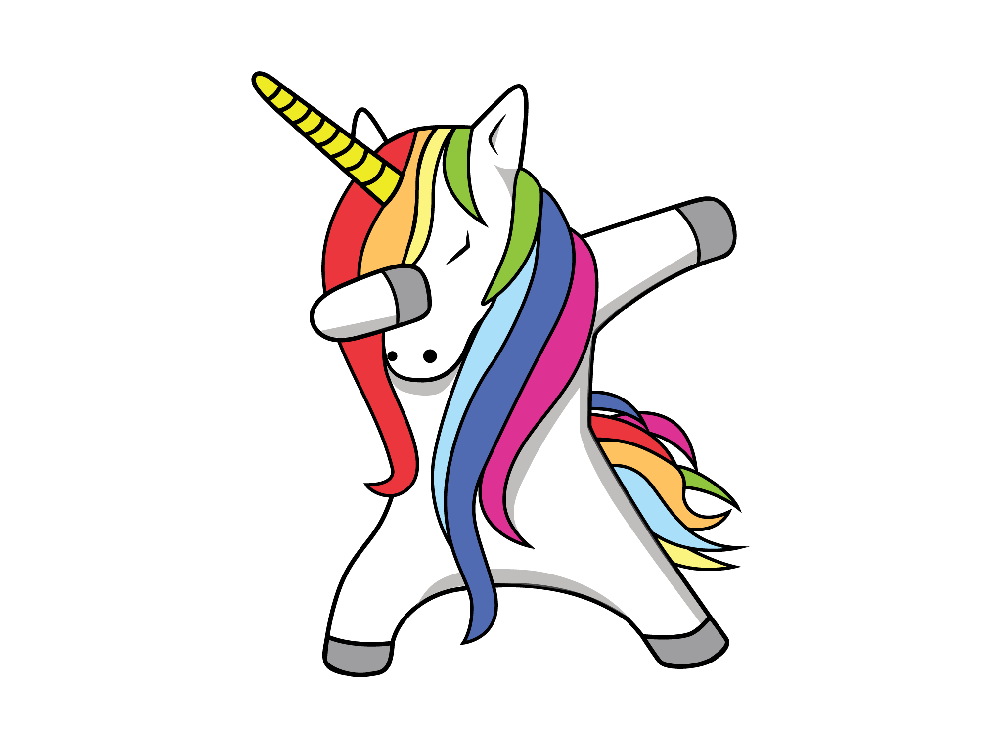Download dabbing unicorn - Sticker by jackie g