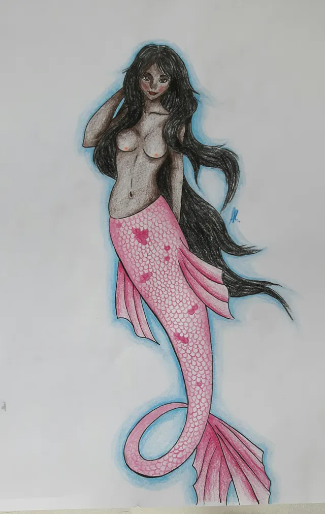 Mermaid Drawing Girl Anime Image By Confused Artist