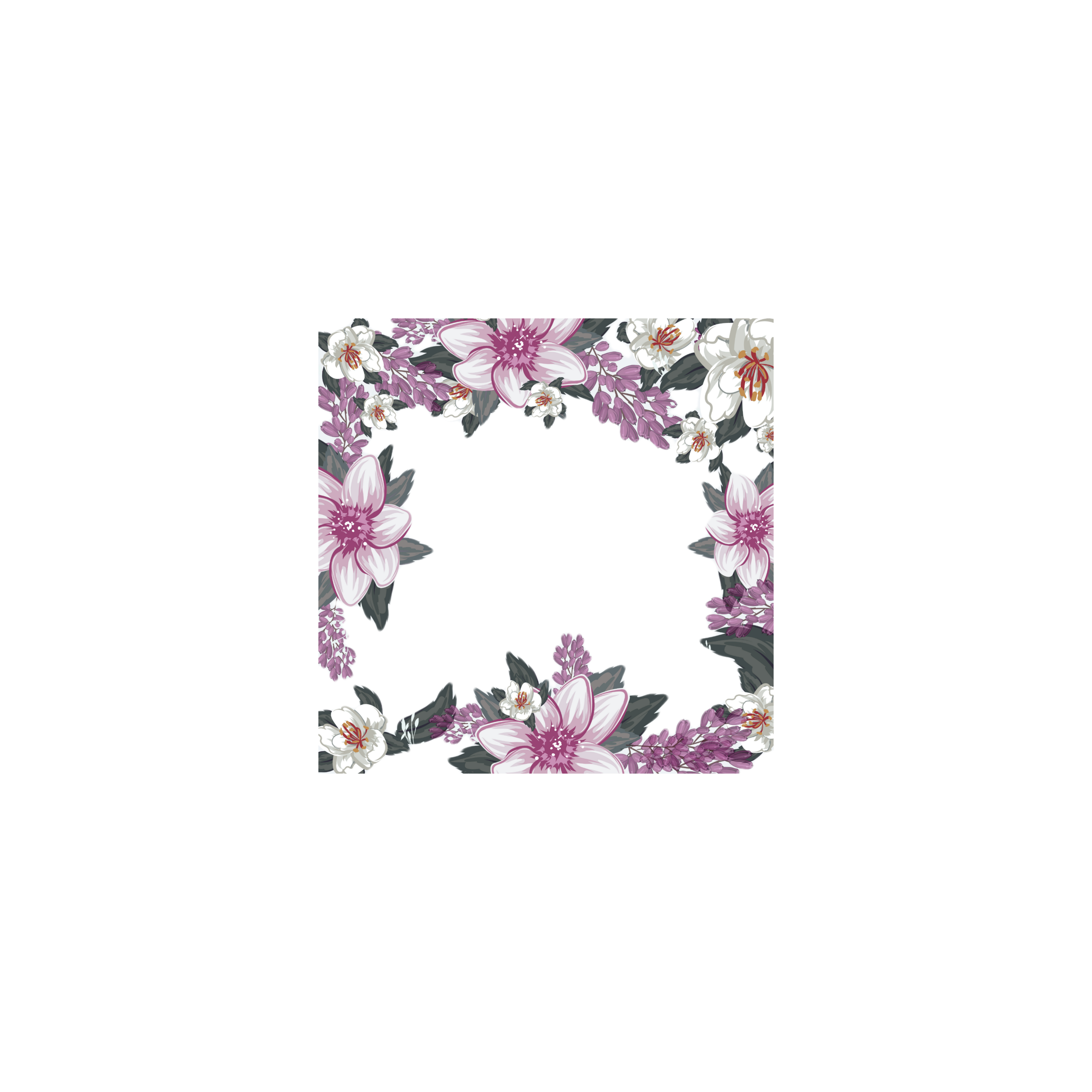 flowers floral frame border square sticker by @gootjuh