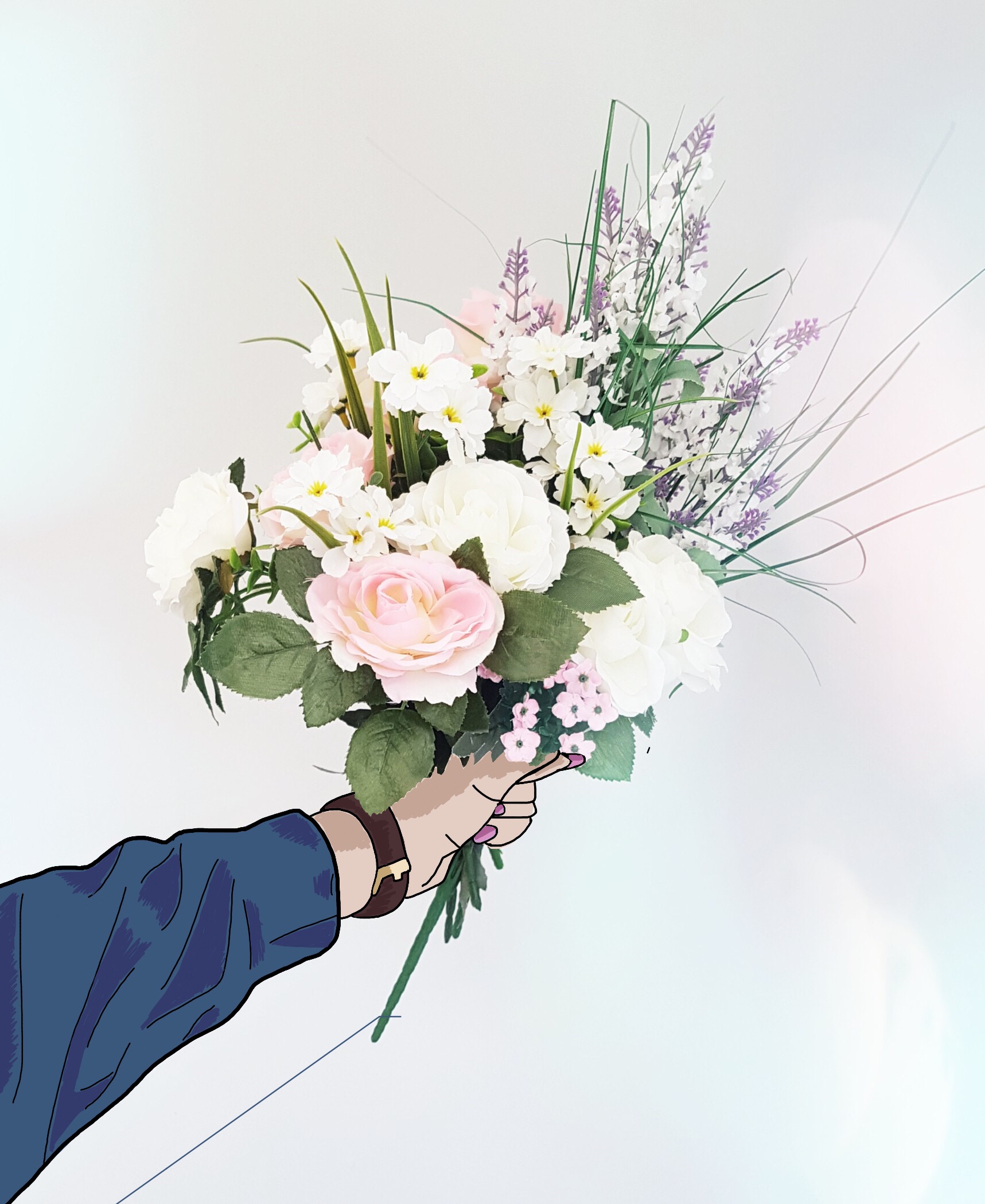 freetoedit flowers bouquet tumblr hand drawing...
