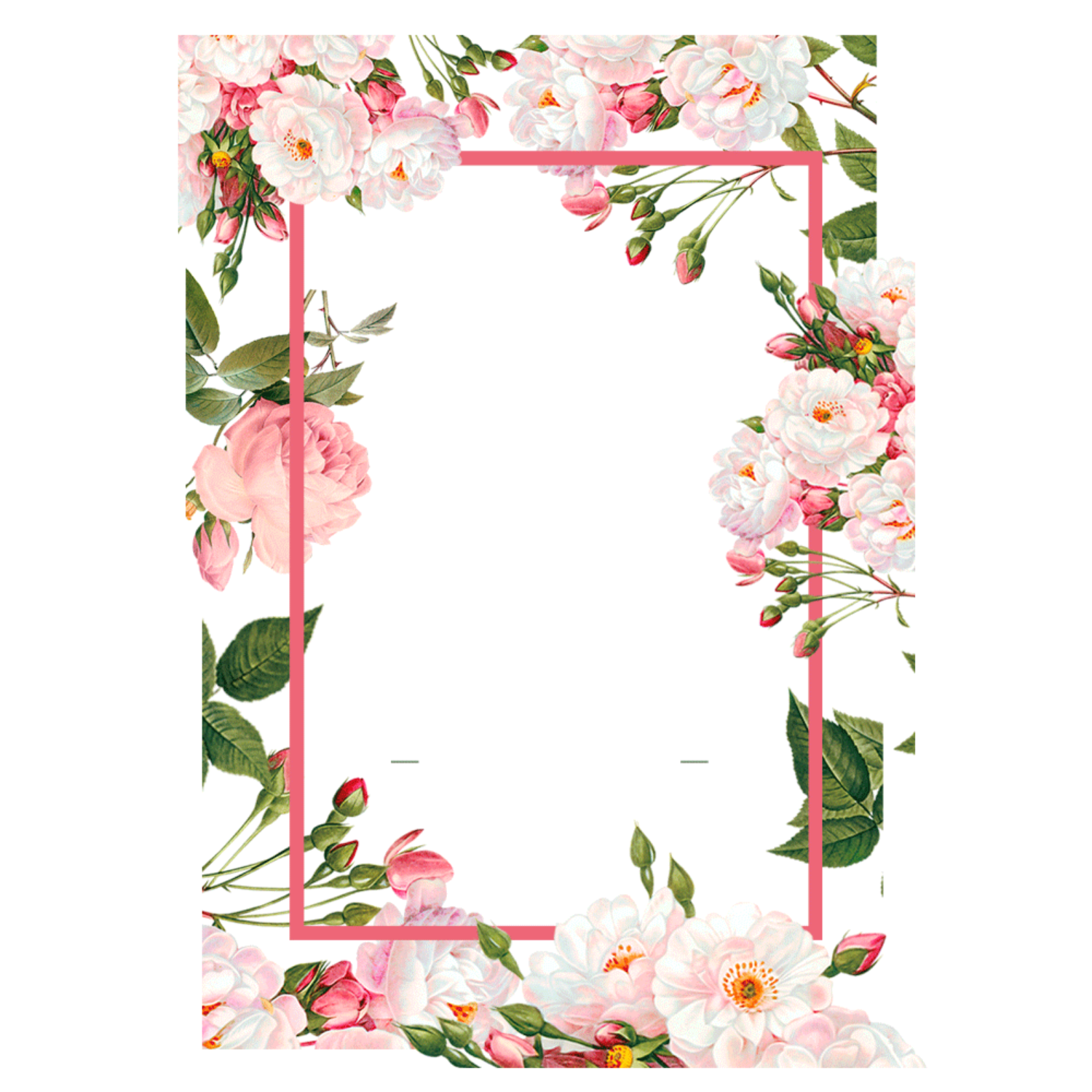 ftestickers frame border flowers pink 