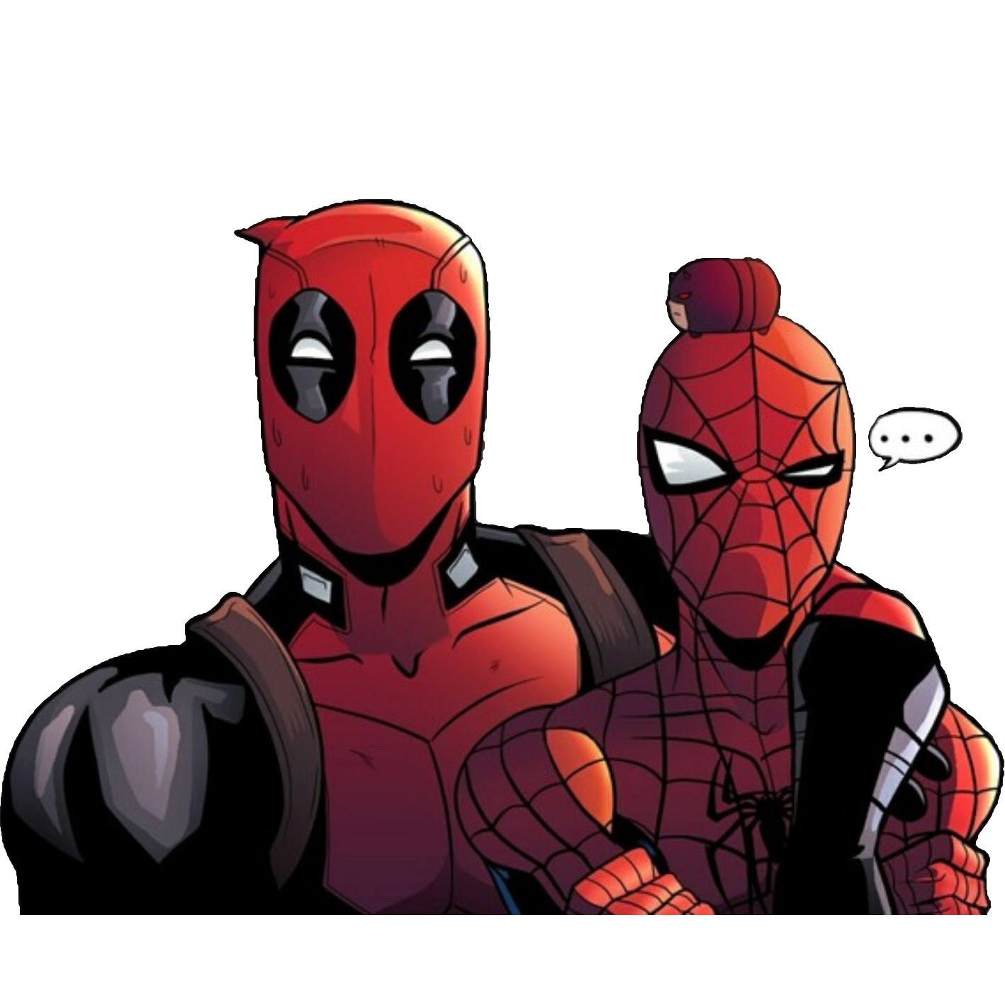 Spiderman Deadpool Daredevil Sticker By Aurora