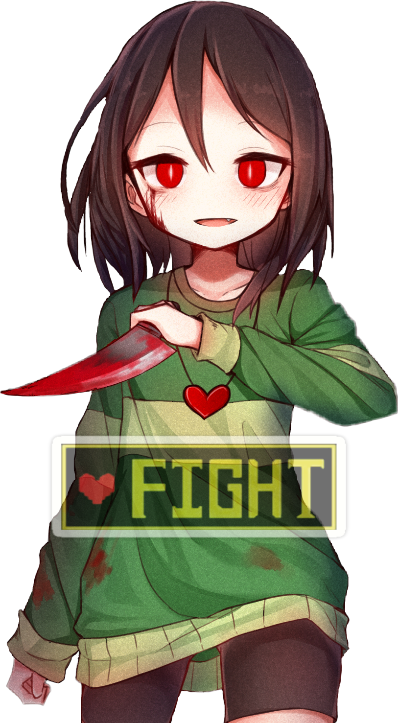 Undertale Chara Fight Freetoedit Sticker By Fridathefox