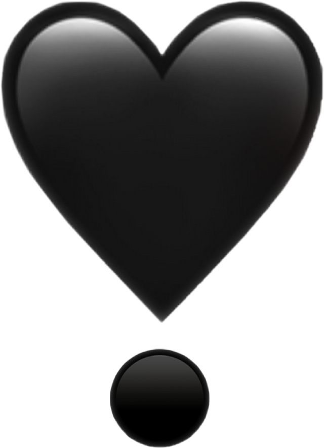 Black Heart Exclamationmark Emoji Sticker By Satanicbarbie 