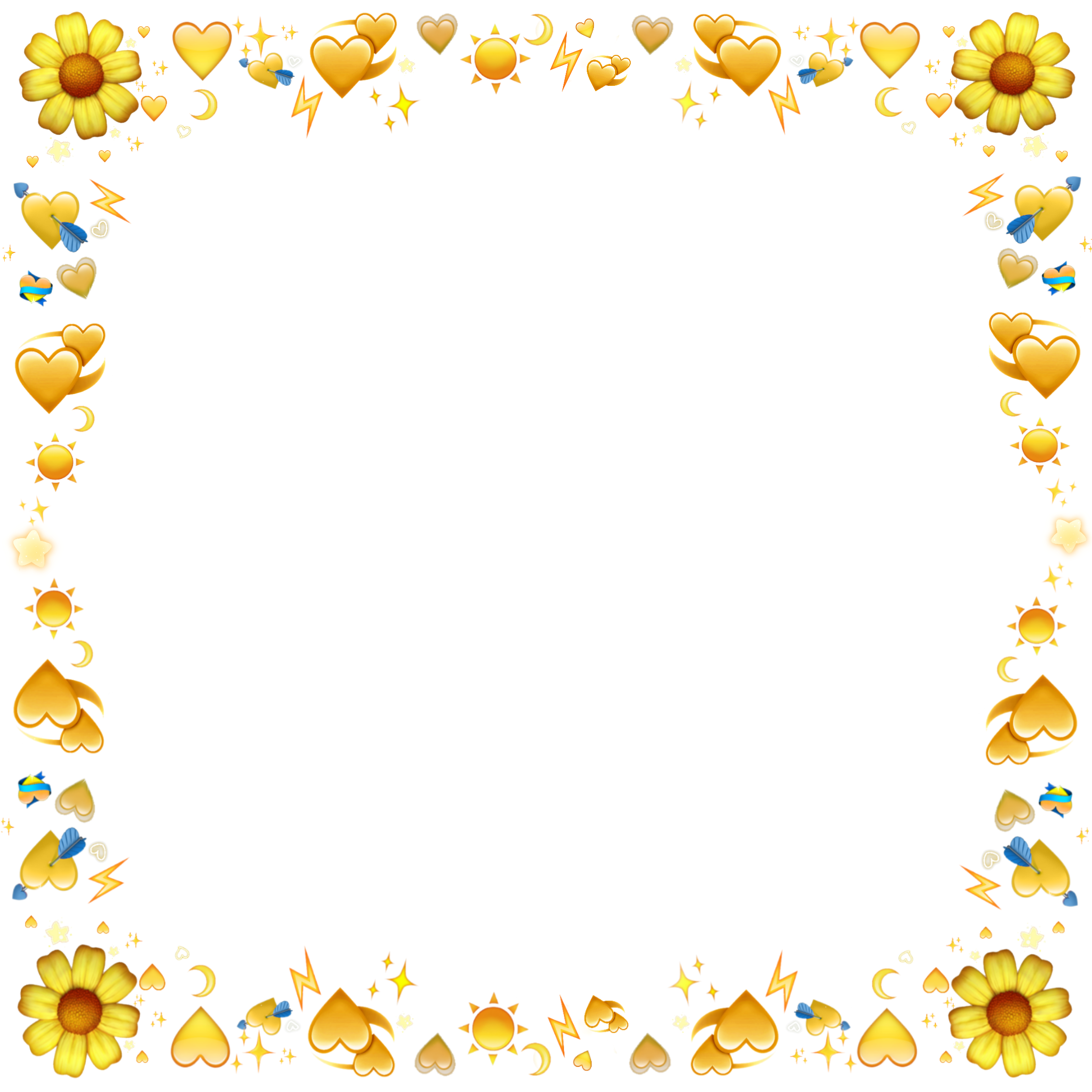 frame emoji emojis yellow jaune flower flowers aestheti...