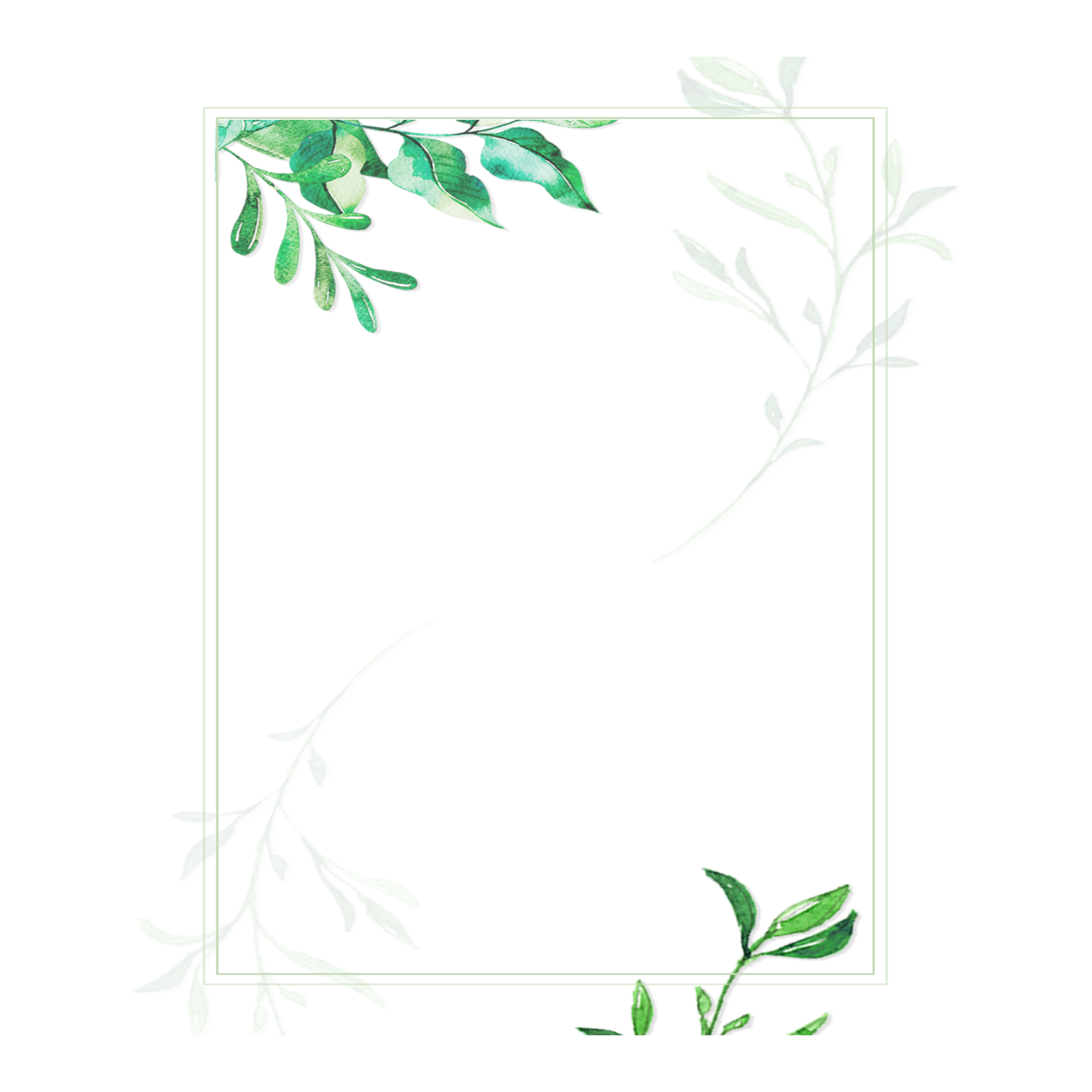 Mq Green Leaf Leaves Frame Frames Border Borders Leaf Border Png ...