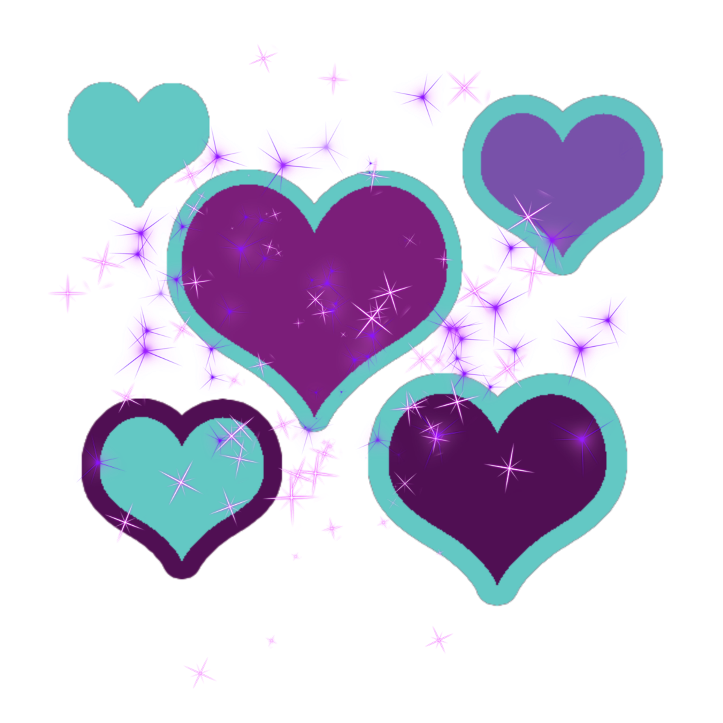 Mq Hearts Heart Glitter Purple Sticker By Qoutesforlife