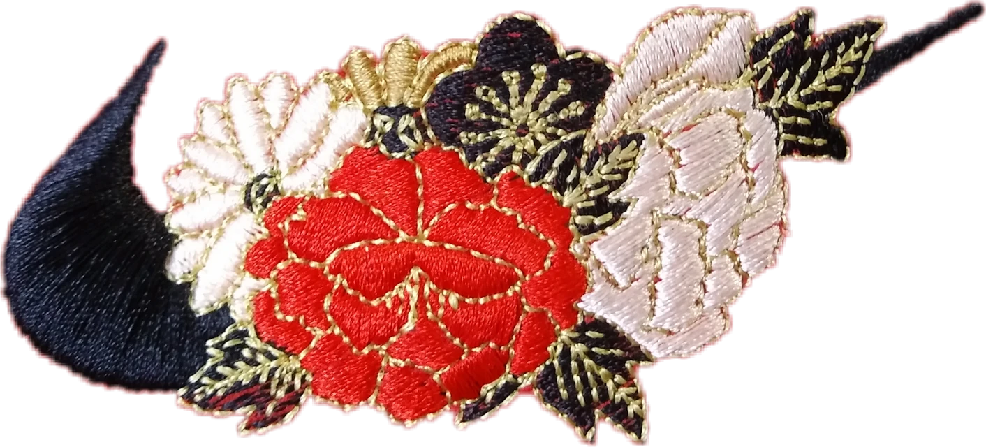 Nike ナイキ 薔薇 Rose ナイキロゴ 刺繍 Sticker By Mayuka Nike ナイキ 薔薇 Rose ナイキロゴ 刺繍 Sticker By Mayuka