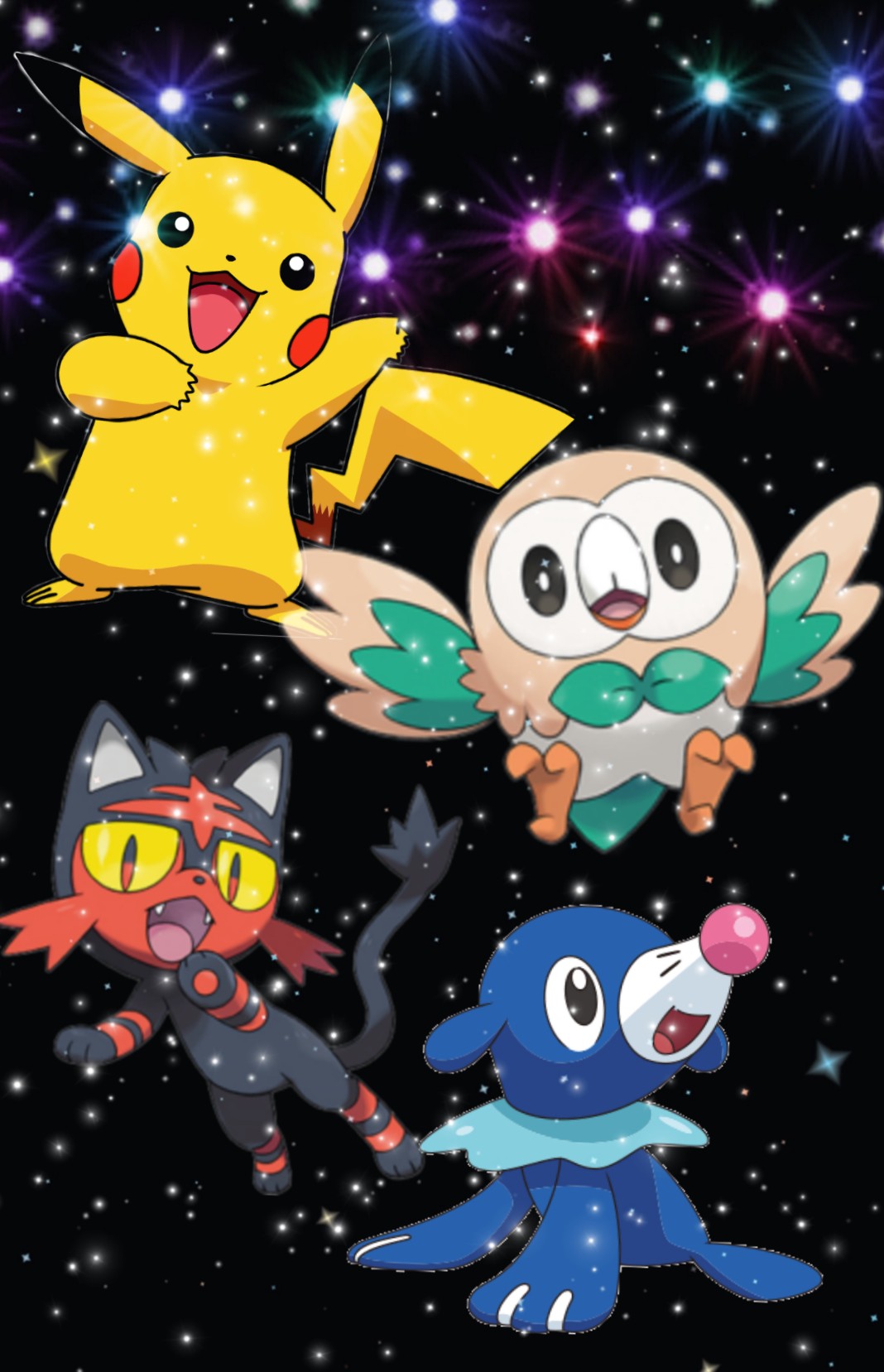 Freetoedit Pokemon Pikachu Litten Popplio Rowlet Pokemo