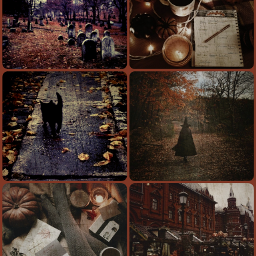 halloween collage aesthetic brown cchalloweenmoodboard