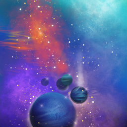 galaxy space colorful painting
