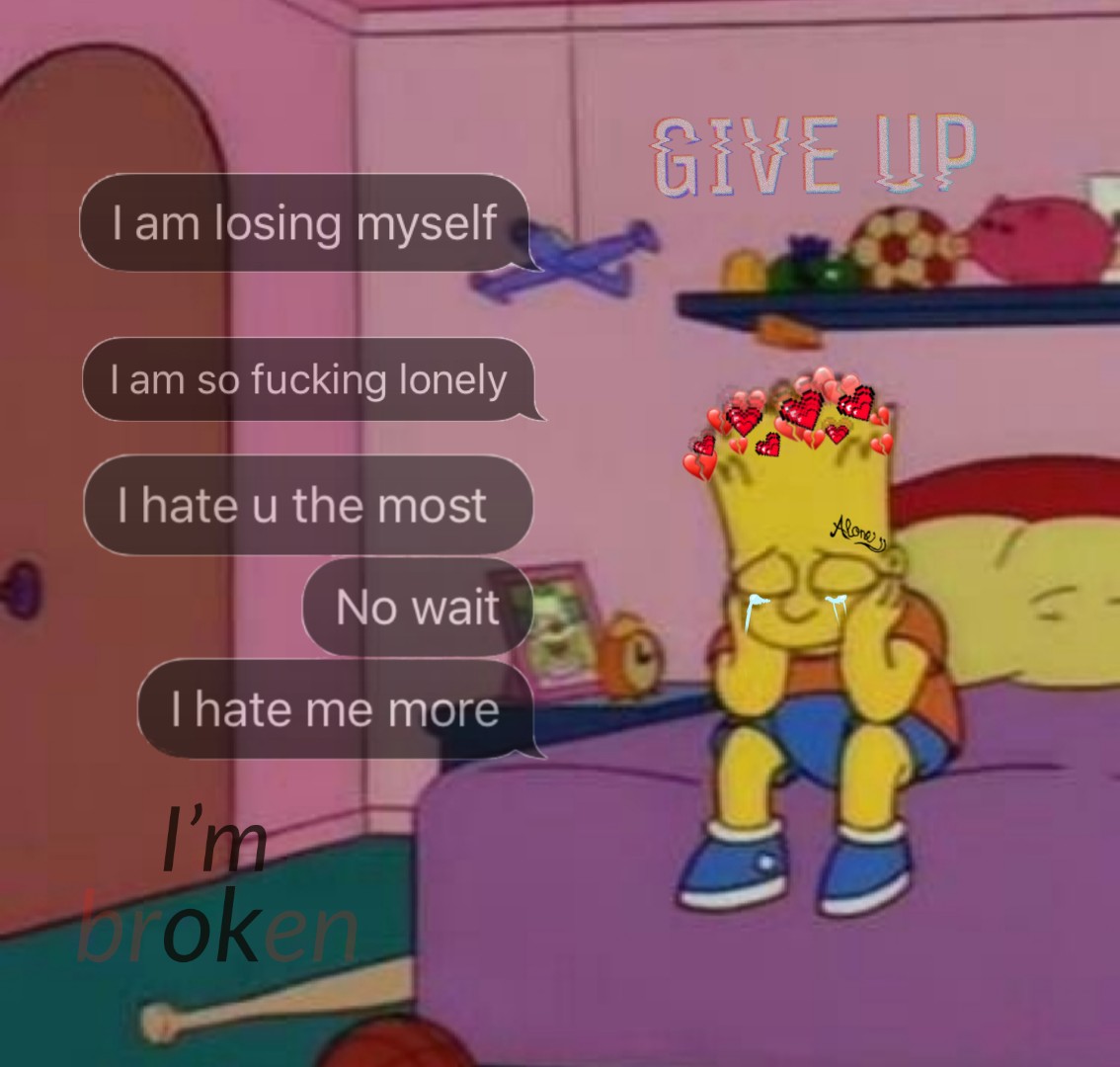Sad Hate Simpson Bart Alone Image By Lylekkangro 