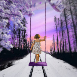 freetoedit purple girl swing