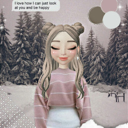 freetoedit zepeto cute pink coral clothes zepetoclothes background snow girl hot cold weather snowy snowfall edit editing edits