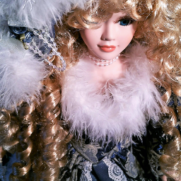 doll curlyhair longhair blondhair dress pcdominantlyblue