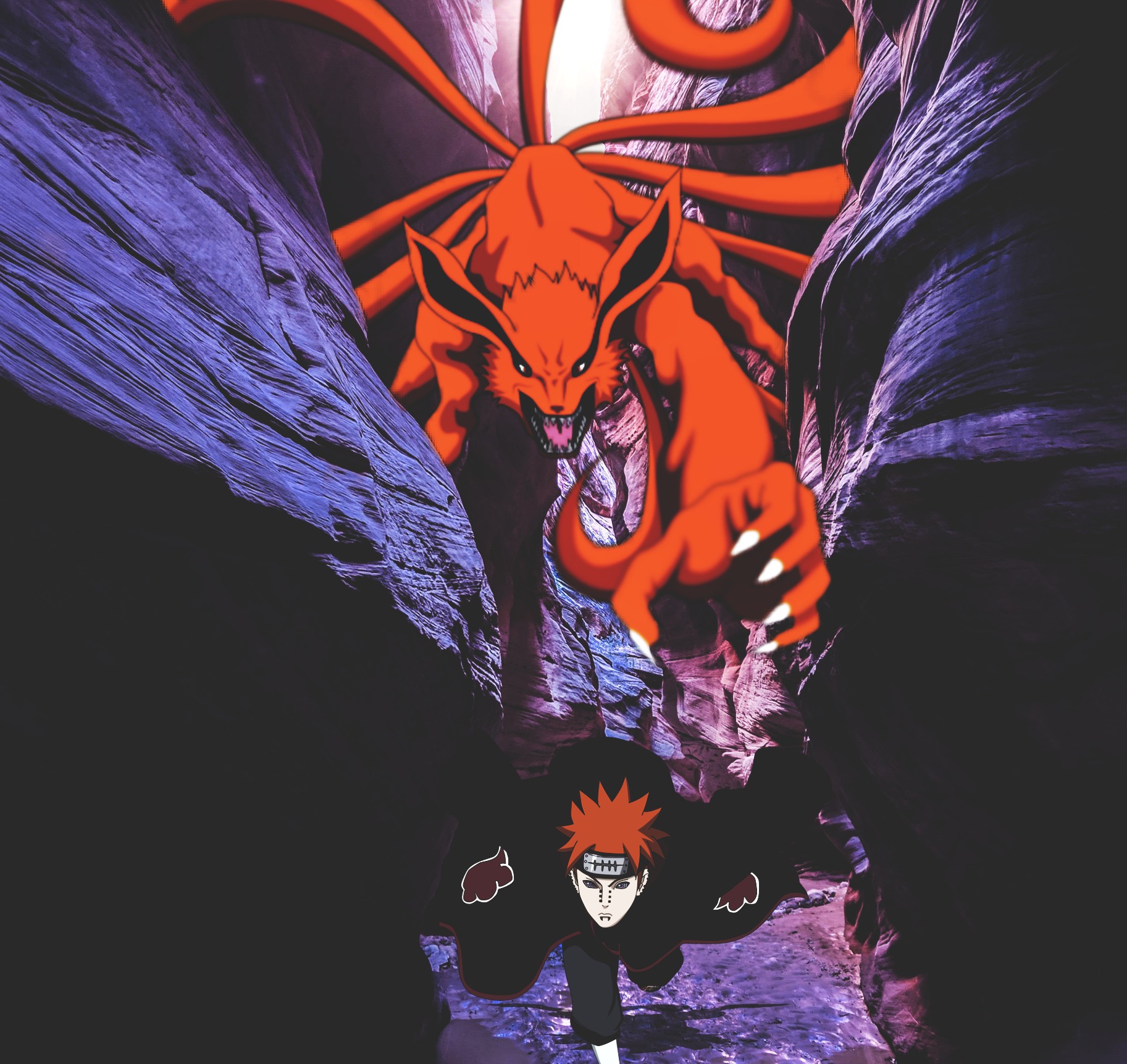 Naruto Kyuubi Mode Vs Pain
