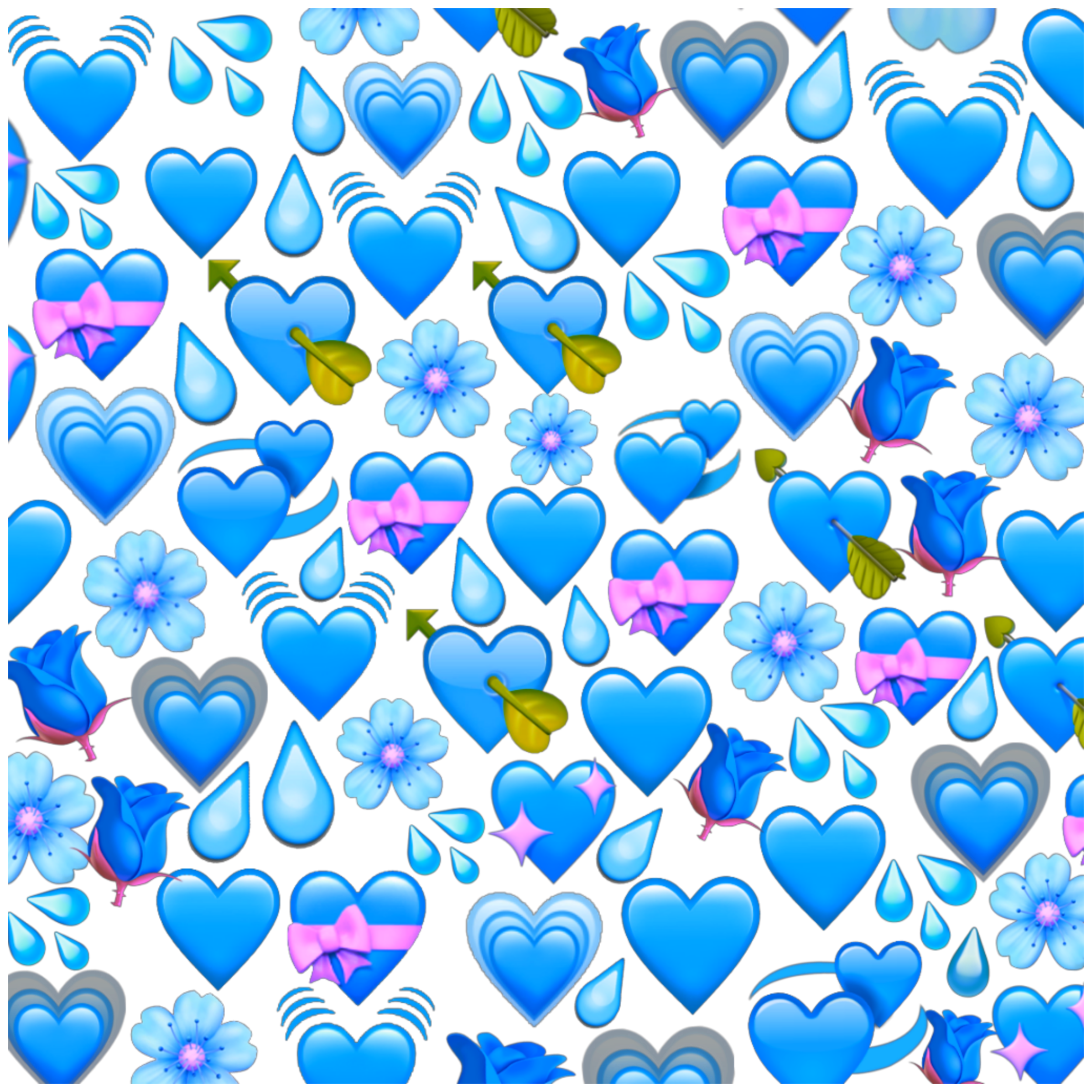 heart hearts flower flowers blue flowerblue heartblue...
