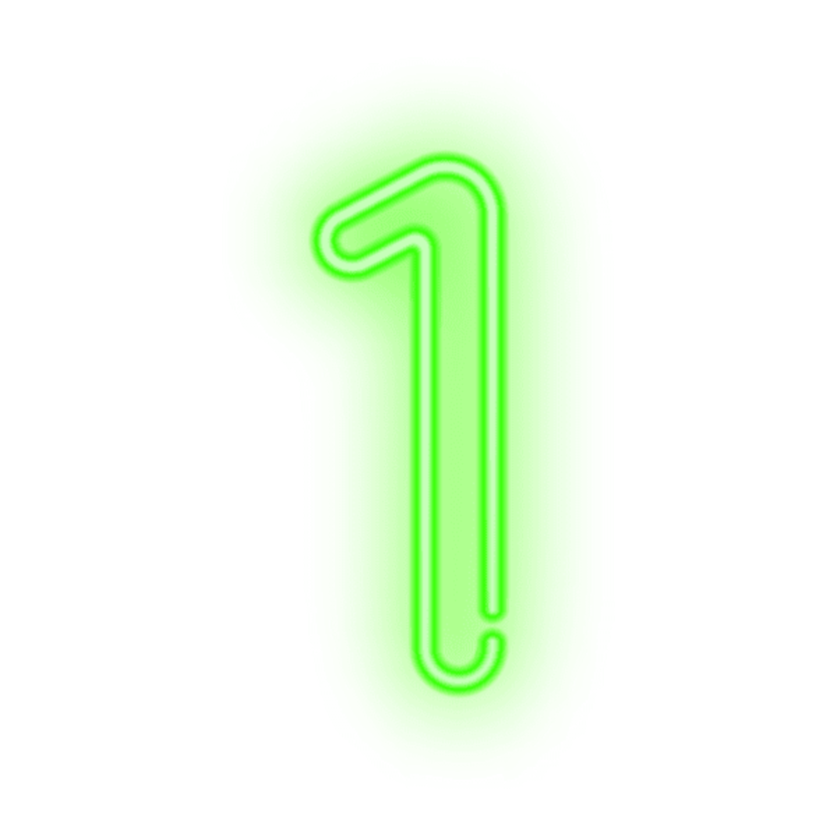 ftestickers numbers 1 neon luminous green...