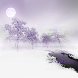 freetoedit minimalism purple snow landscape scenery