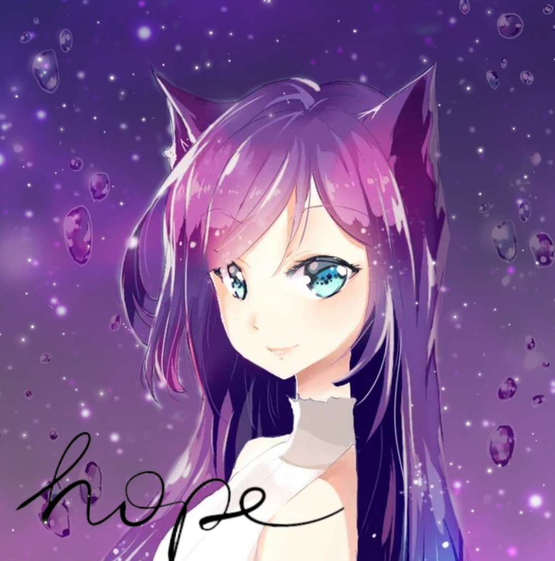 Anime Girl With Galaxy Hair