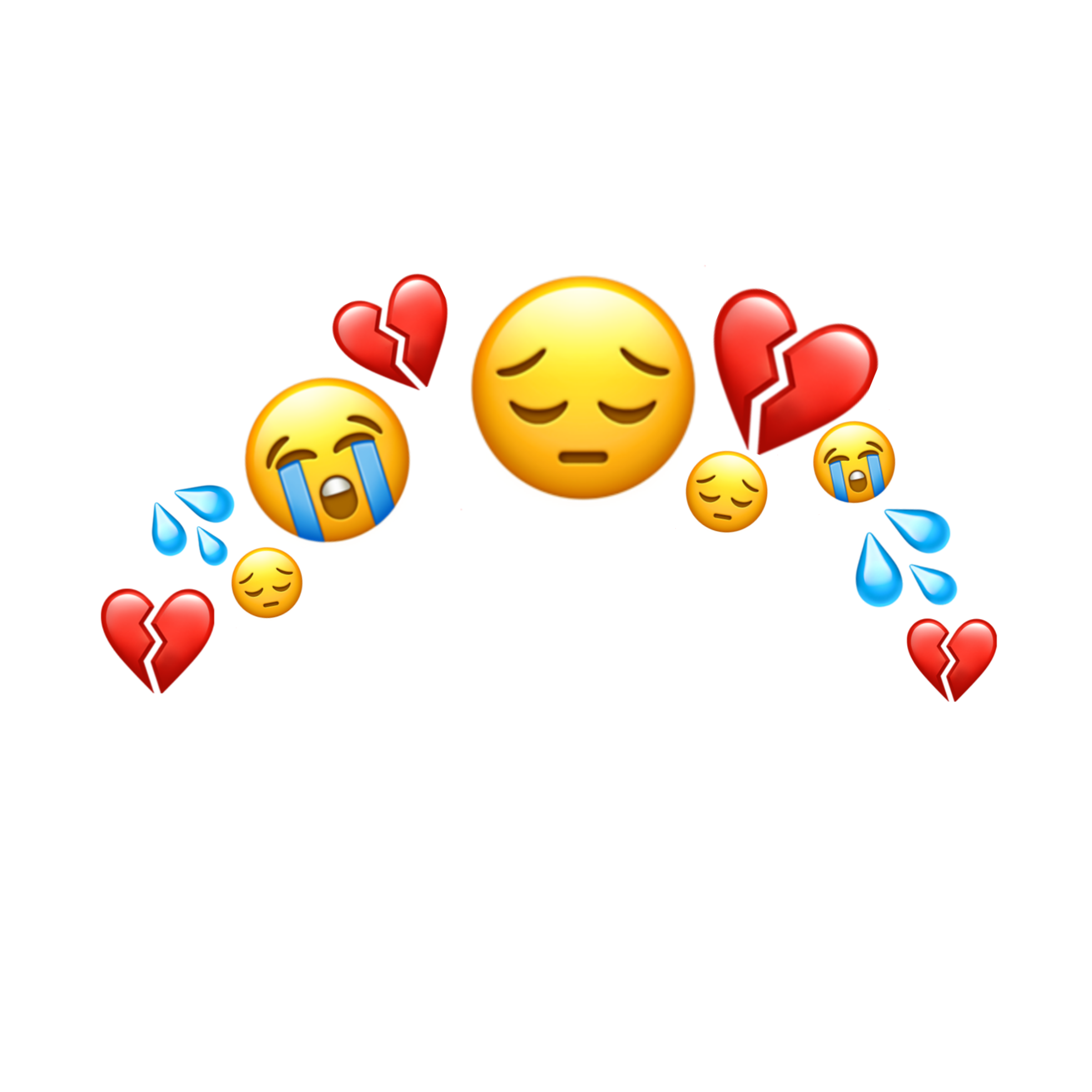 sad cry crying emojis emojicrown emoji crown heart tumb