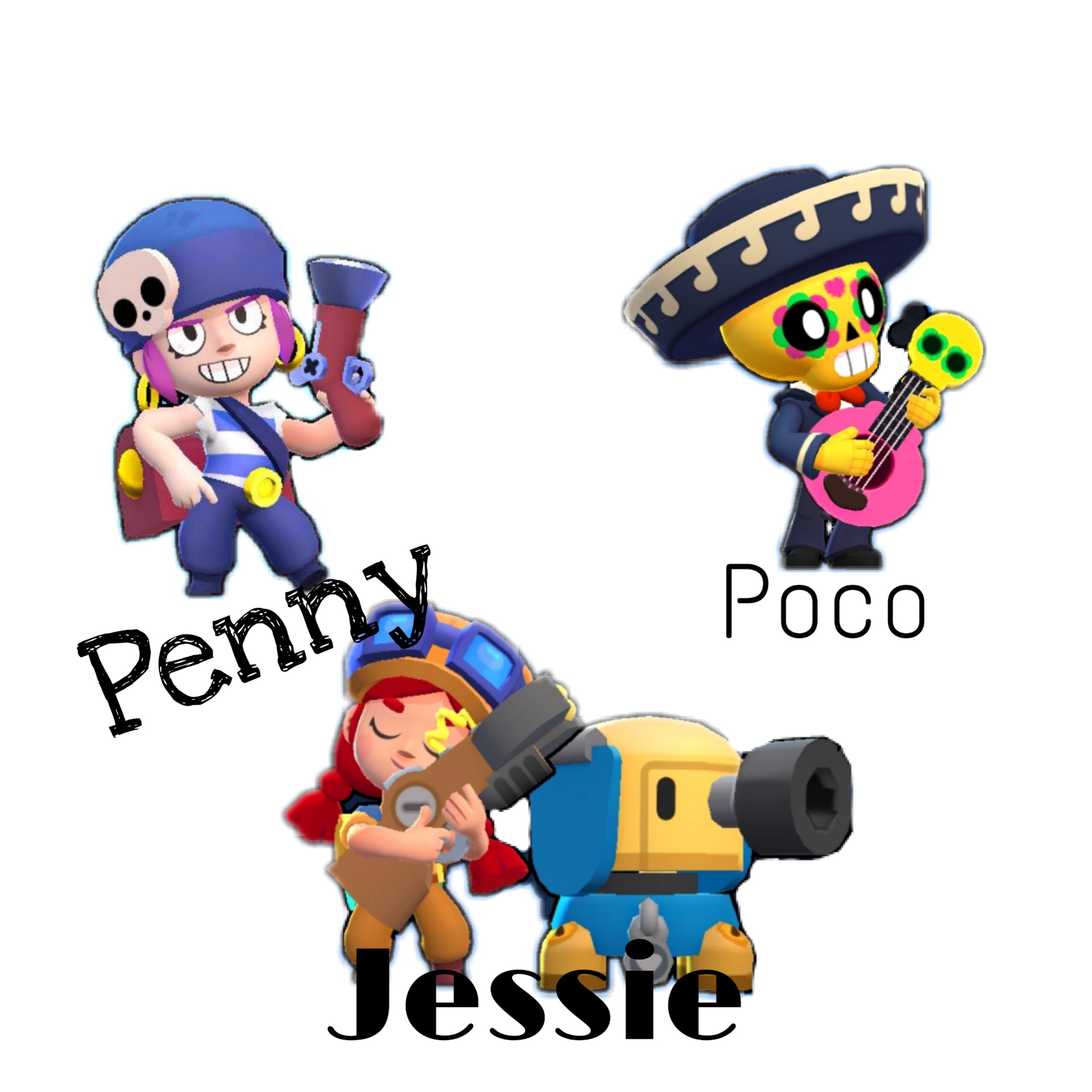 Brawlstars Penny Poco Jessie Image By Forttii - jessie et penny brawl star